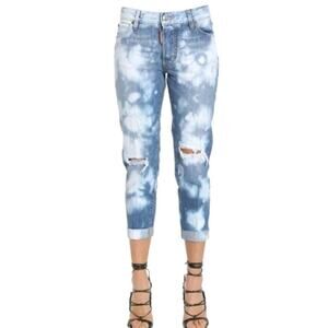 DSquared2 Distressed Glam Head Jeans IT 38 US XS Button Fly Rolled Ankle (V4
